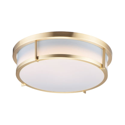 Rogue Flush Mount Ceiling Light in Satin Brass (1-Light).