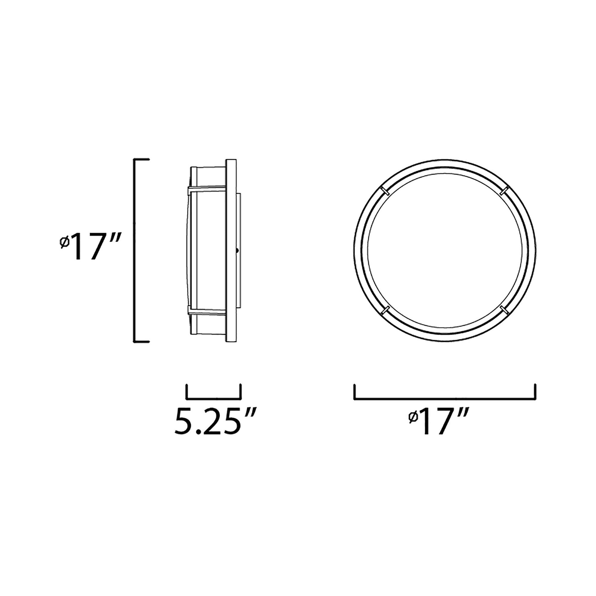 Rogue Flush Mount Ceiling Light - line drawing.