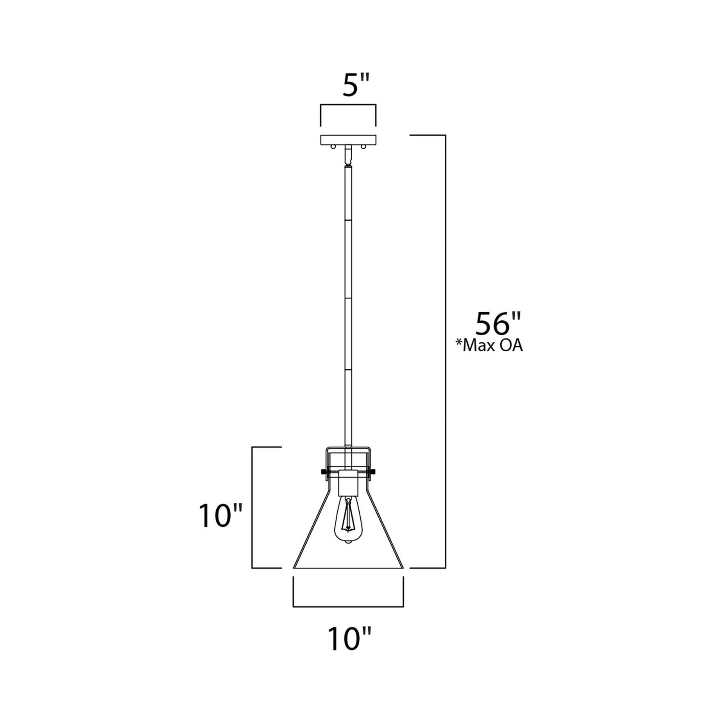 Seafarer Pendant Light - line drawing.