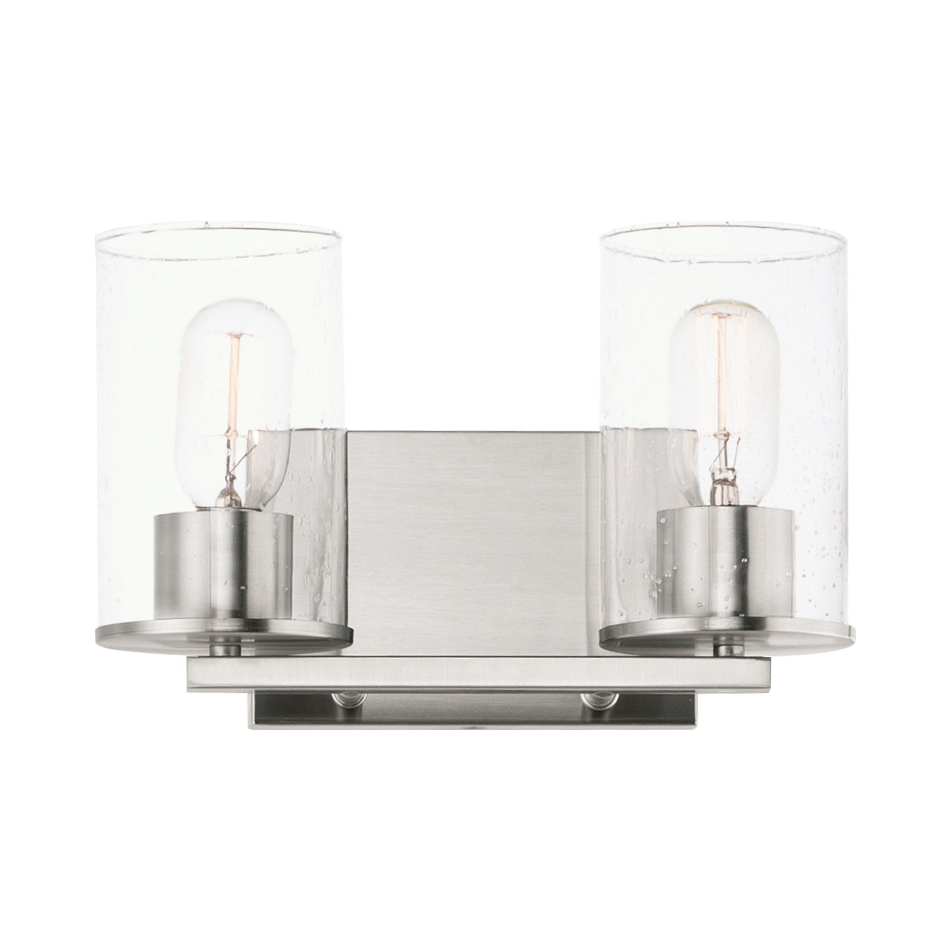 Sleek Vanity Wall Light in Satin Nickel (2-Light).