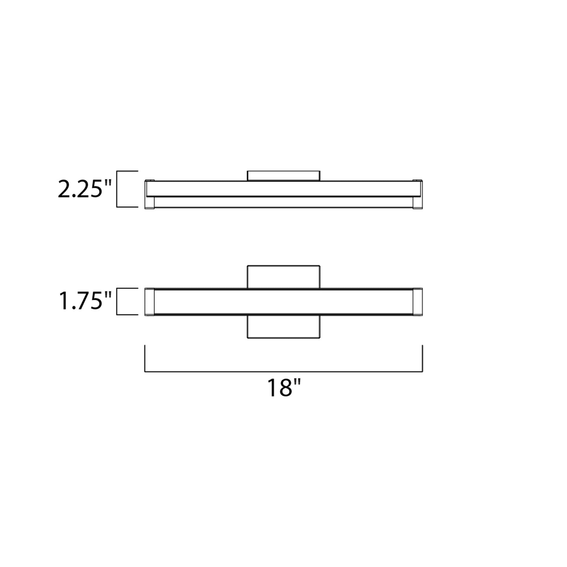 Spec LED Bath Vanity Light - line drawing.