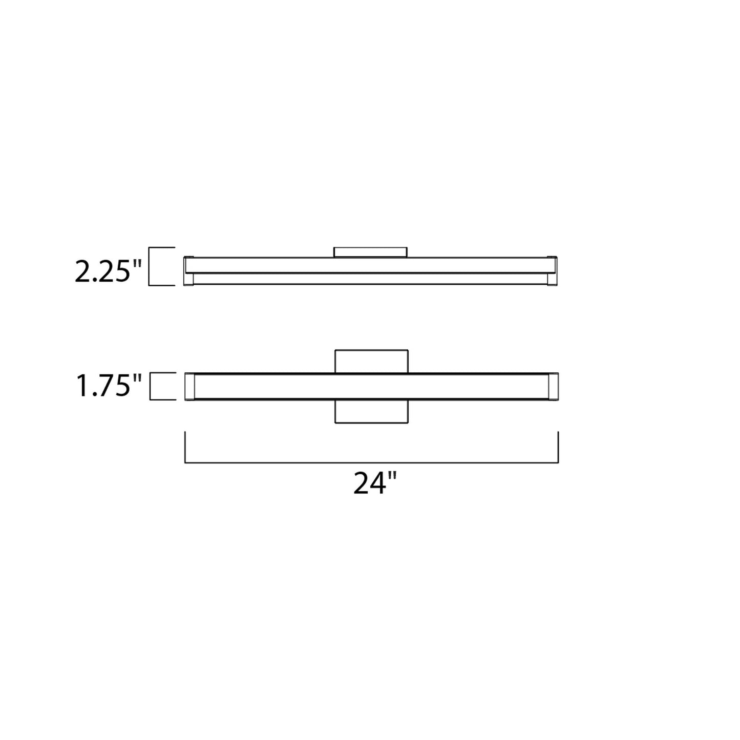 Spec LED Bath Vanity Light - line drawing.