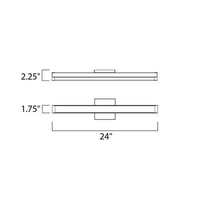 Spec LED Bath Vanity Light - line drawing.