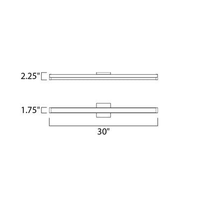 Spec LED Bath Vanity Light - line drawing.