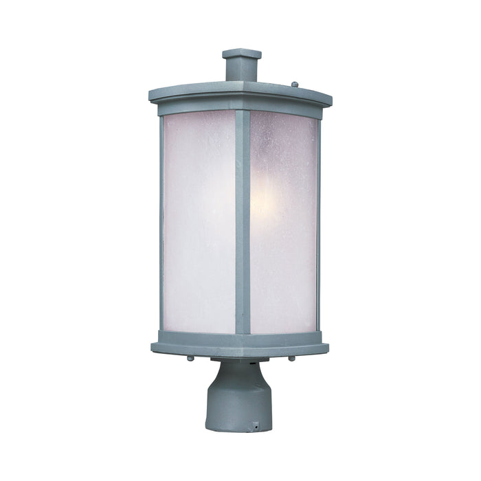 Terrace Outdoor Post Light in Incandescent/Frosted Seedy/Platinum.