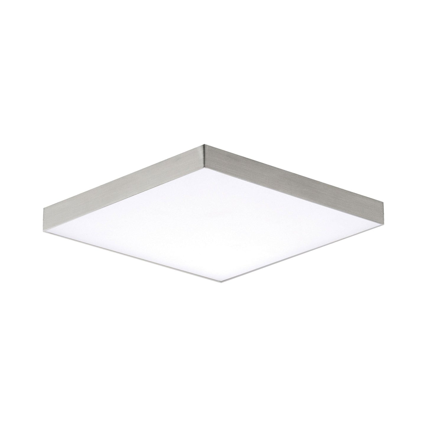 Trim LED Flush Mount Ceiling Light in Satin Nickel (Small/Square).