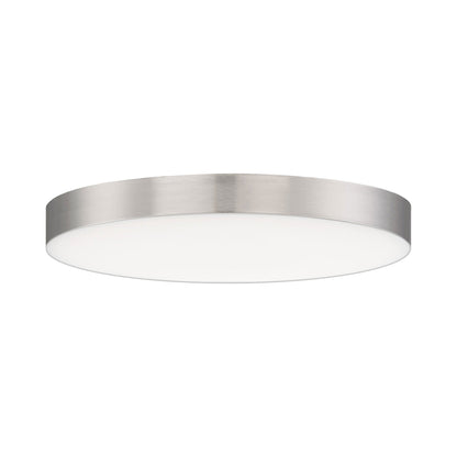 Trim LED Flush Mount Ceiling Light in Satin Nickel (Small/Round).