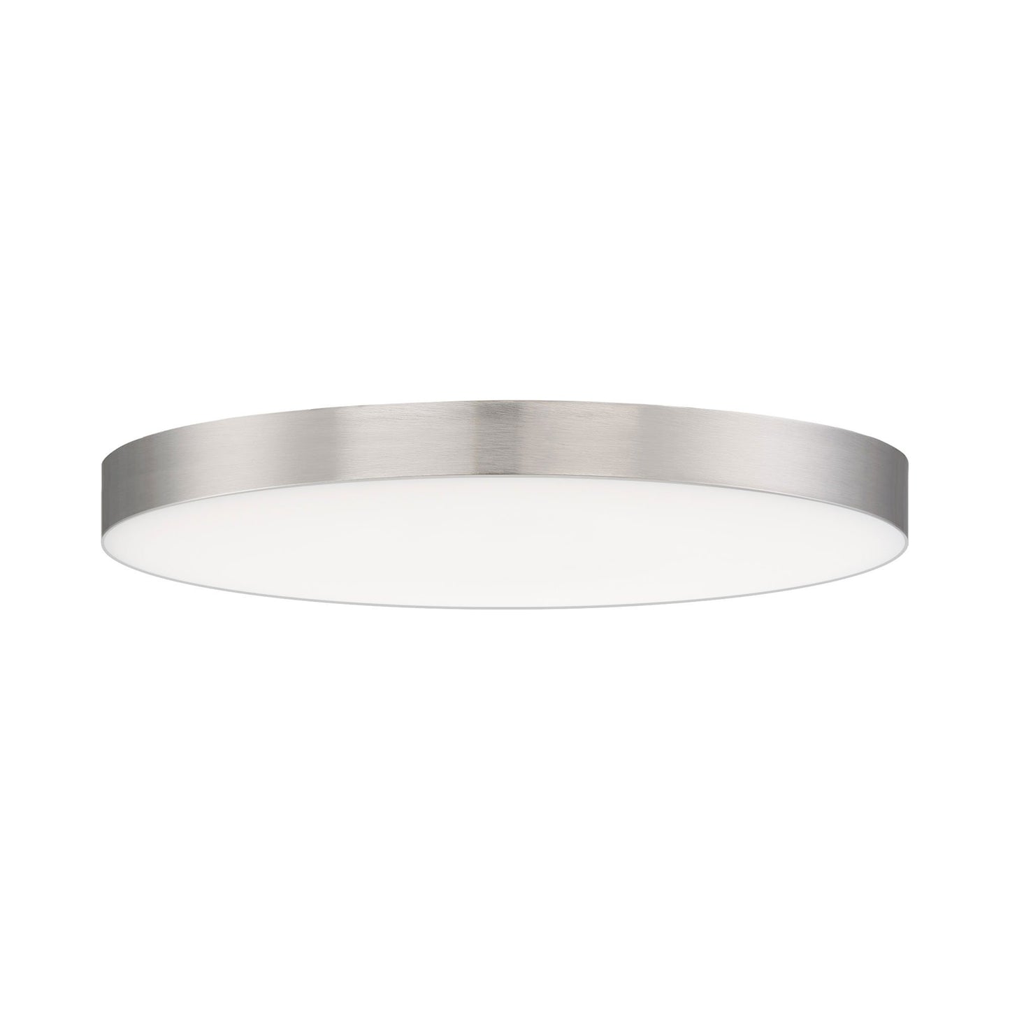 Trim LED Flush Mount Ceiling Light in Satin Nickel (Medium/Round).