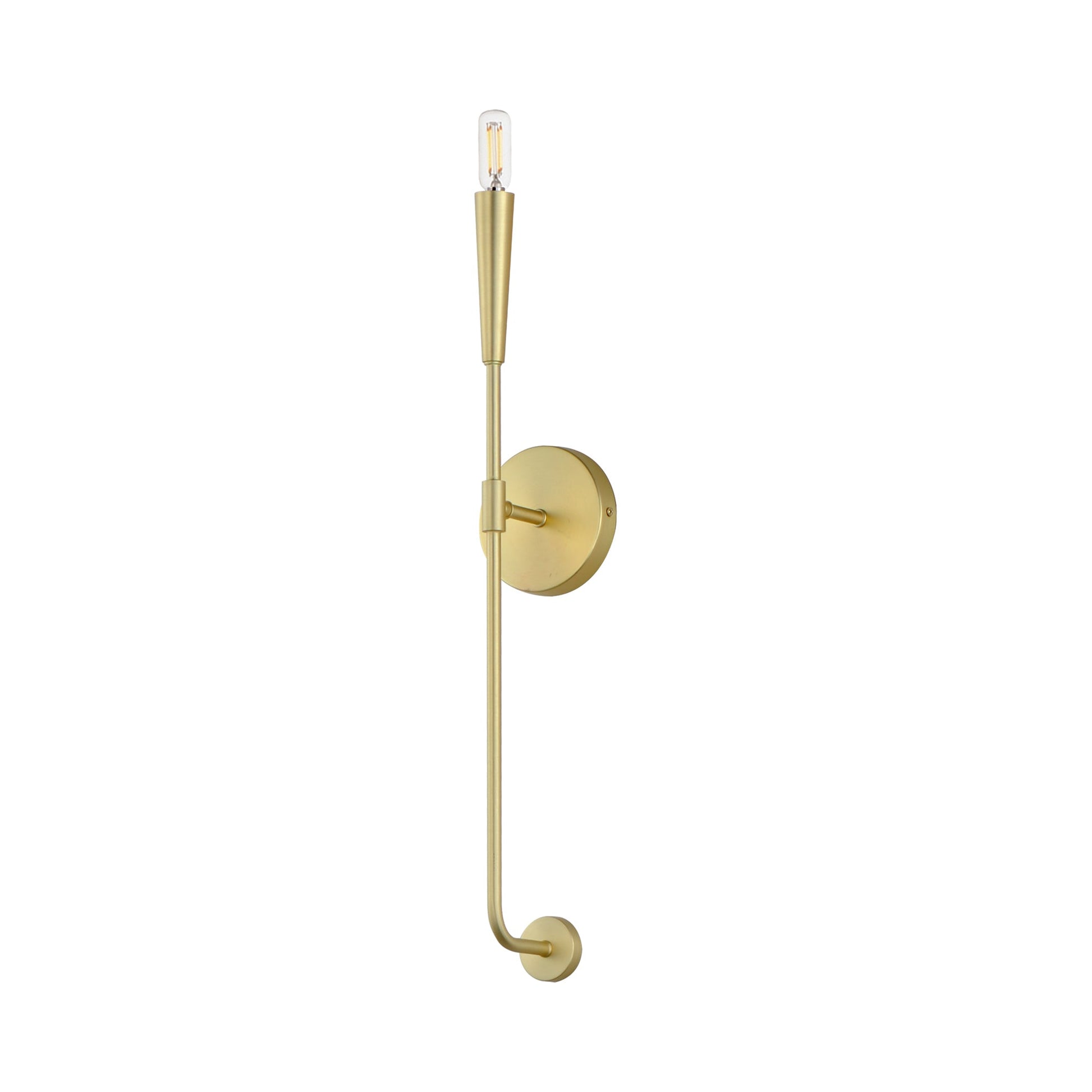 Vela Bath Wall Light in Satin Brass.