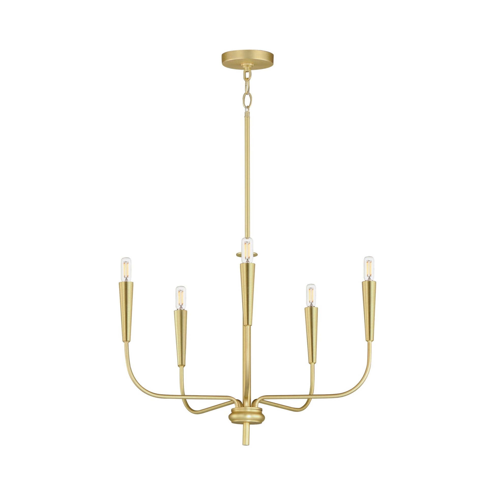 Vela Chandelier in Satin Brass (5-Light).