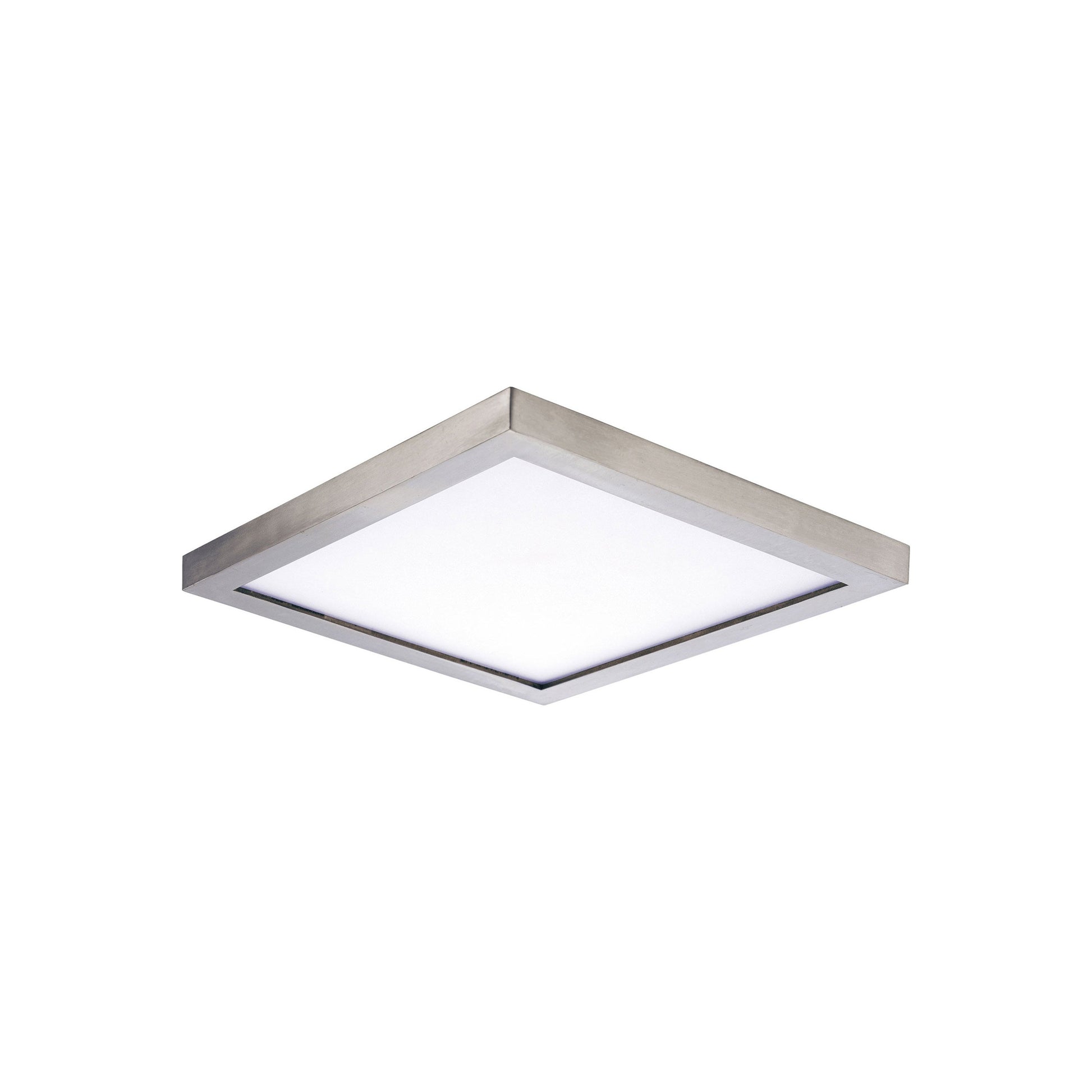 Wafer LED Flush Mount Ceiling Light in Satin Nickel (Small/Square).
