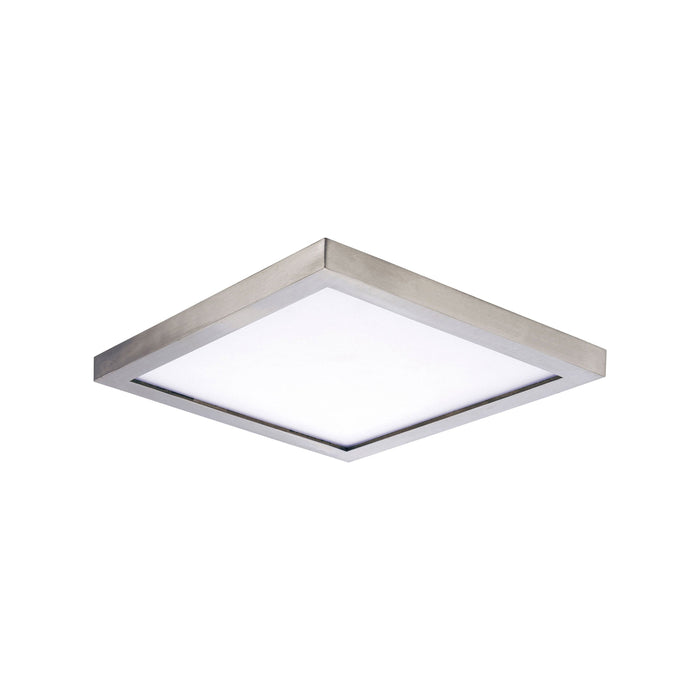Wafer LED Flush Mount Ceiling Light in 6.25-Inch/Square/Satin Nickel/3000K.
