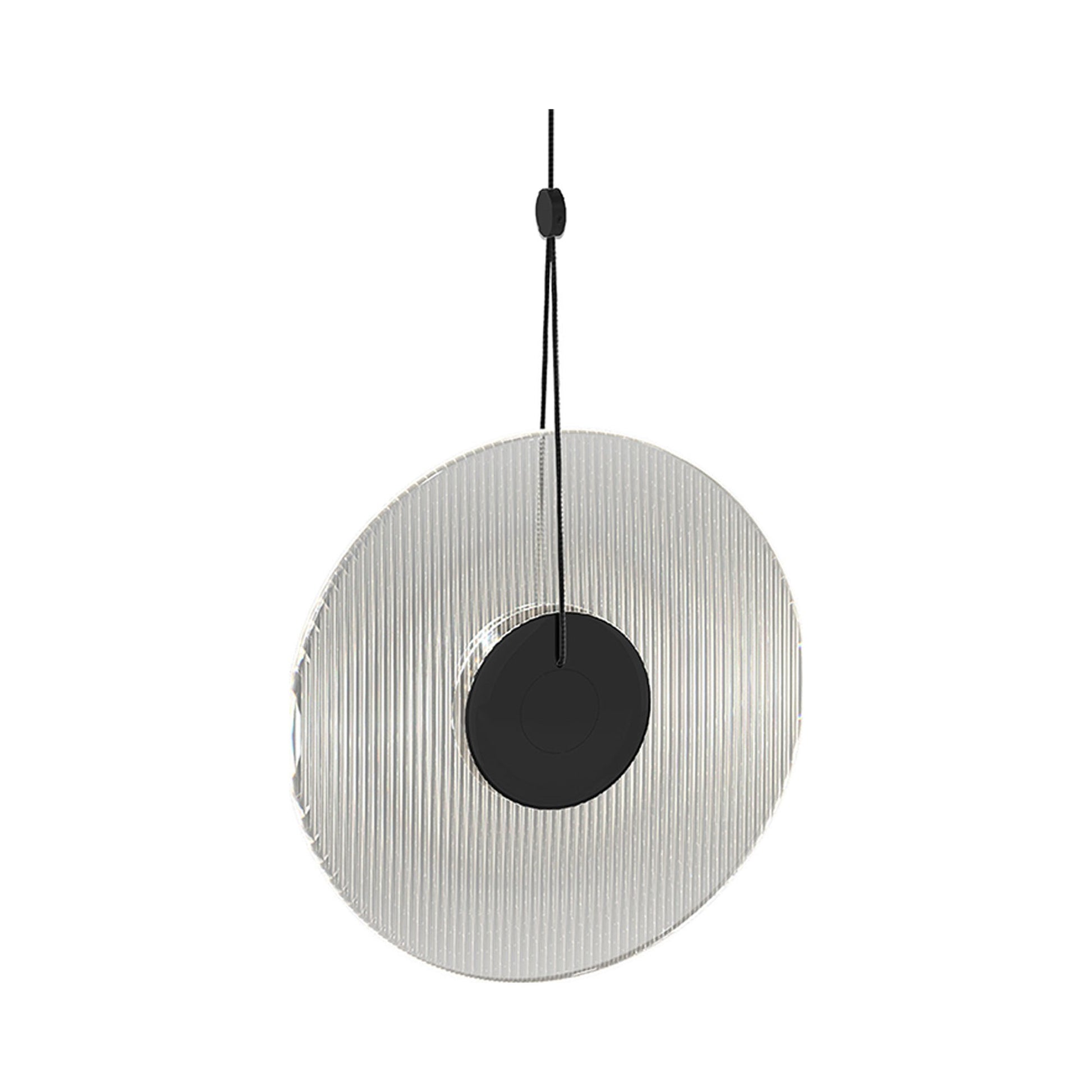 Meclisse™ LED Pendant Light in Satin Black/Clear Glass.
