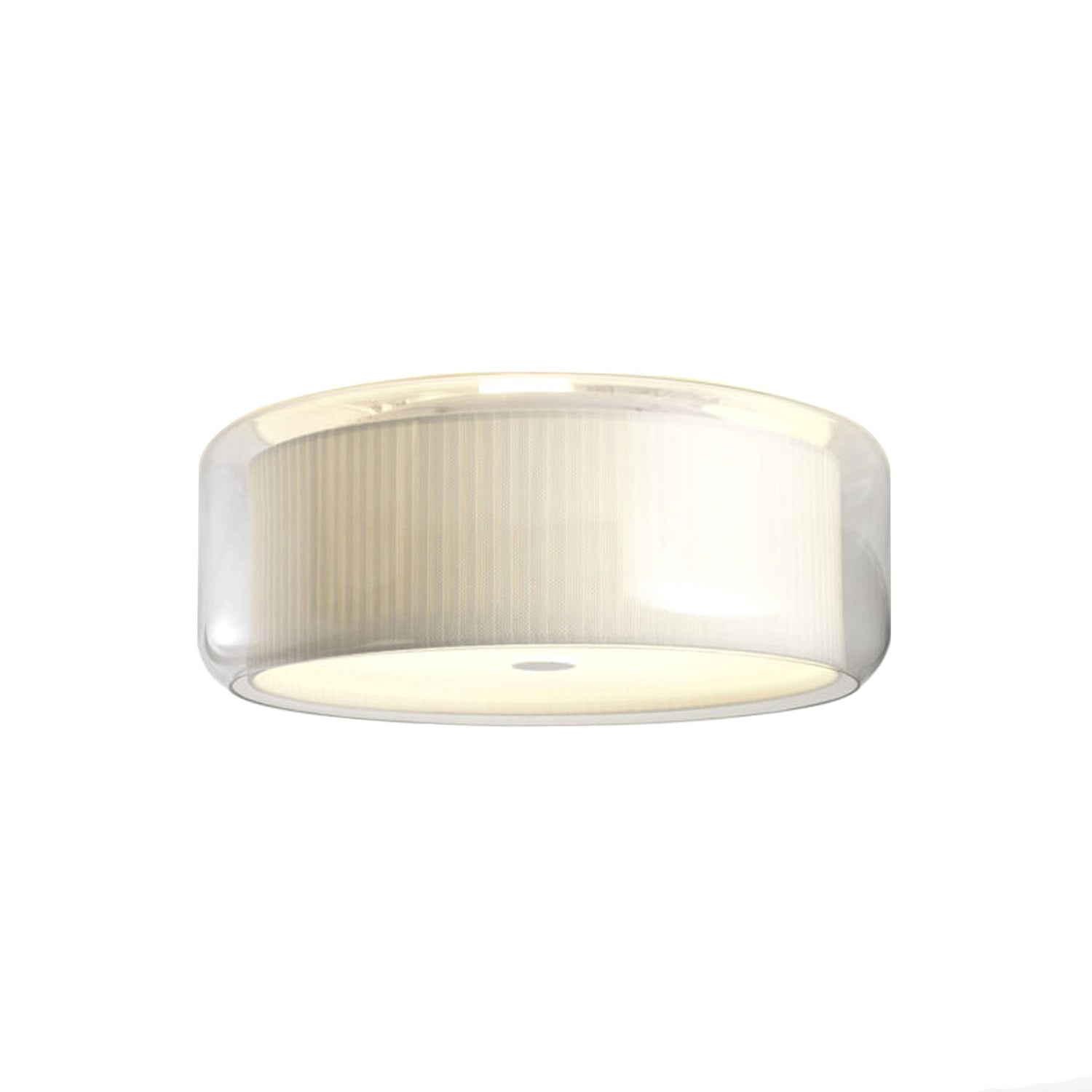 Mercer Flush Mount Ceiling Light in Pleated White Cotton.