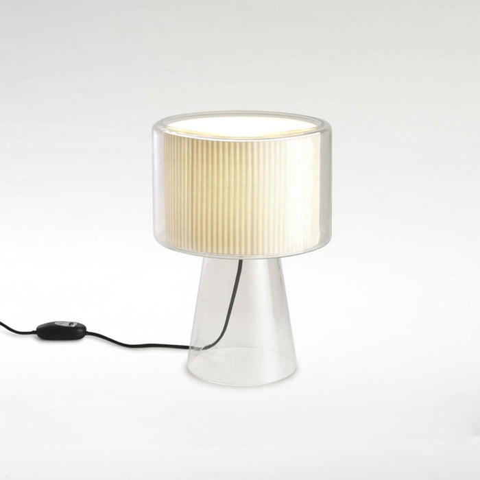 Mercer Table Lamp in Pleated White Cotton (Small).