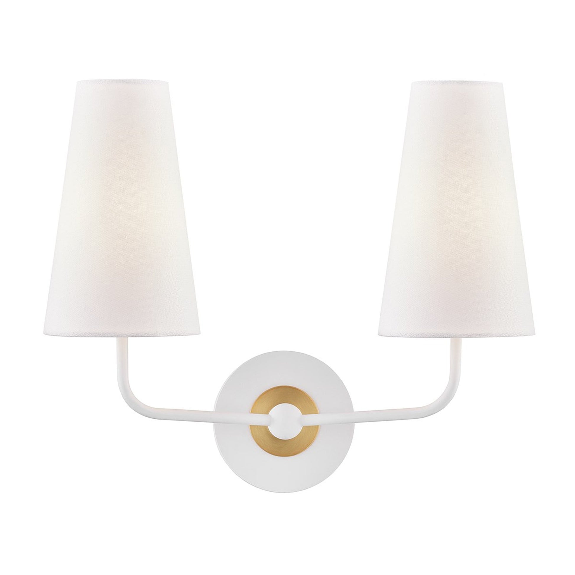 Merri Wall Light in Aged Brass / White (2-Light).