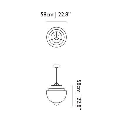 Meshmatics LED Chandelier - line drawing.