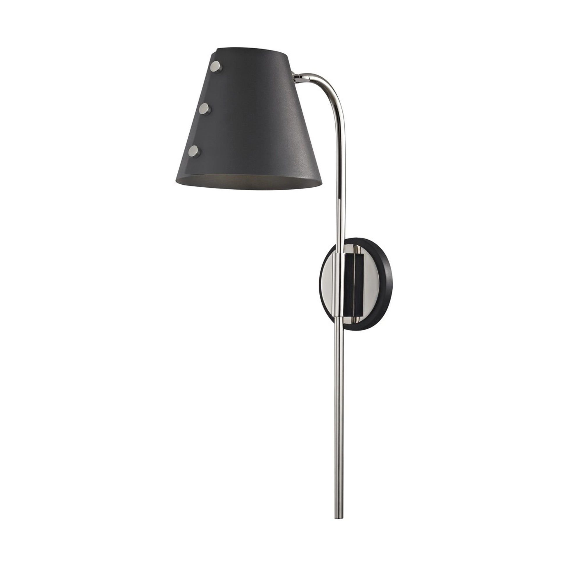 Meta LED Wall Light in Polished Nickel / Black.
