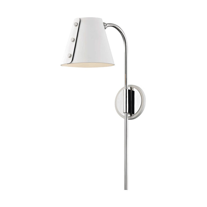 Meta LED Wall Light in Polished Nickel / White.