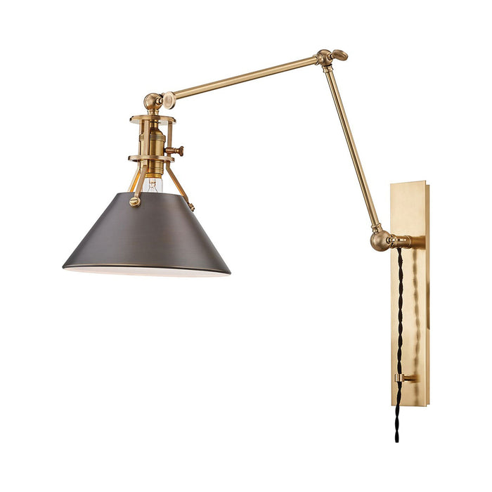 Metal No.2 Swing Arm Wall Light in Antique Distressed Bronze.