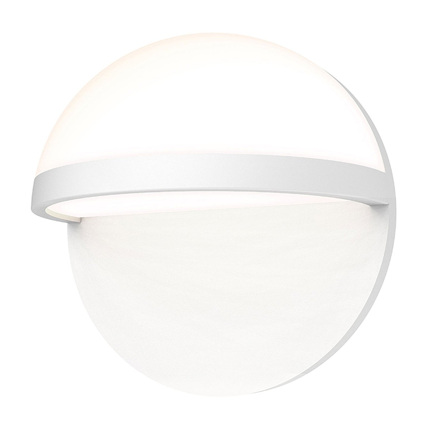 Mezza Vetro™ Outdoor LED Wall Light in Large/Textured White.