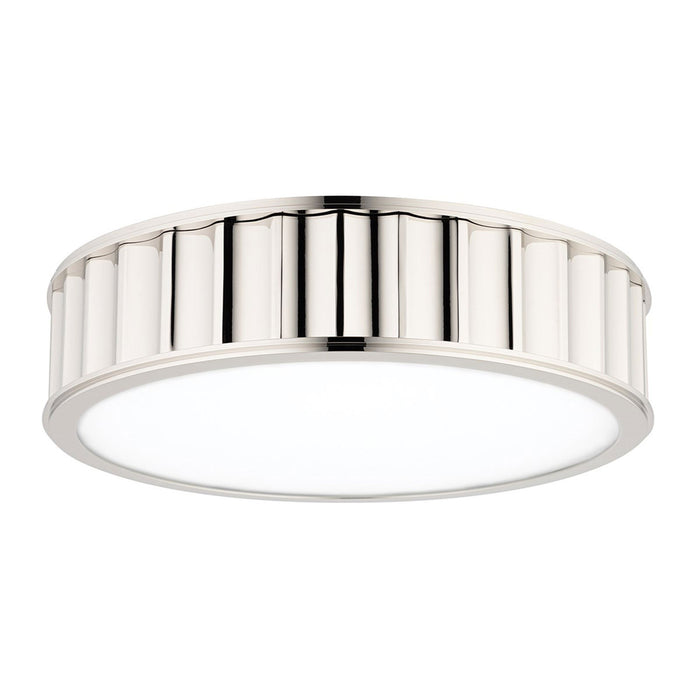 Middlebury Flush Mount Ceiling Light in Round (3-Light)/Polished Nickel.