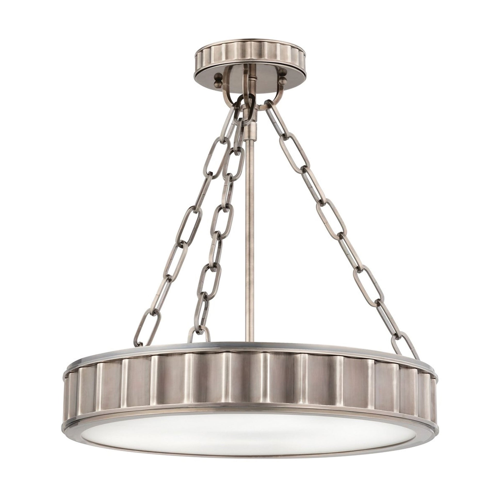 Middlebury Semi-Flush Mount Ceiling Light in Historic Nickel.