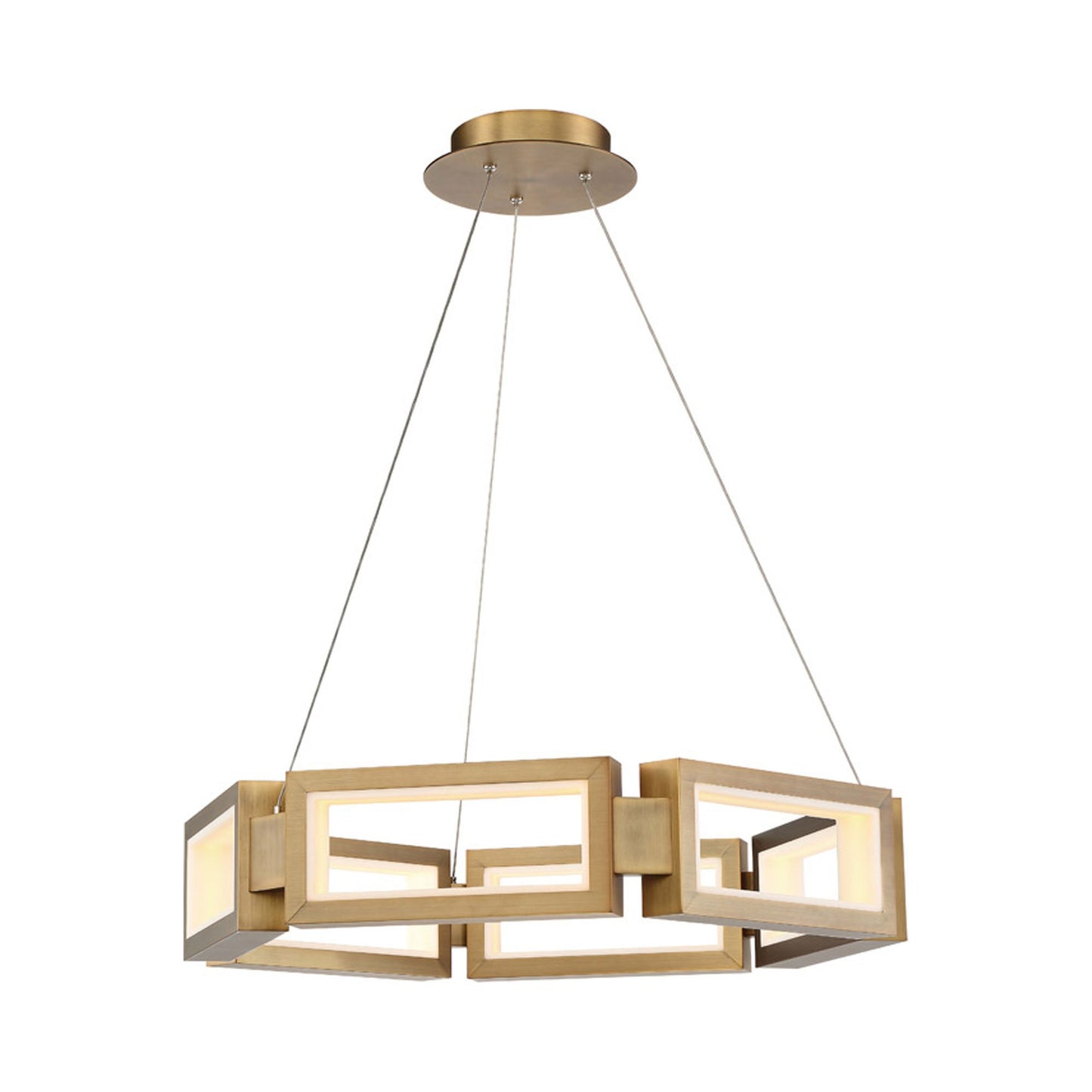 Mies LED Chandelier in Aged Brass (Small).