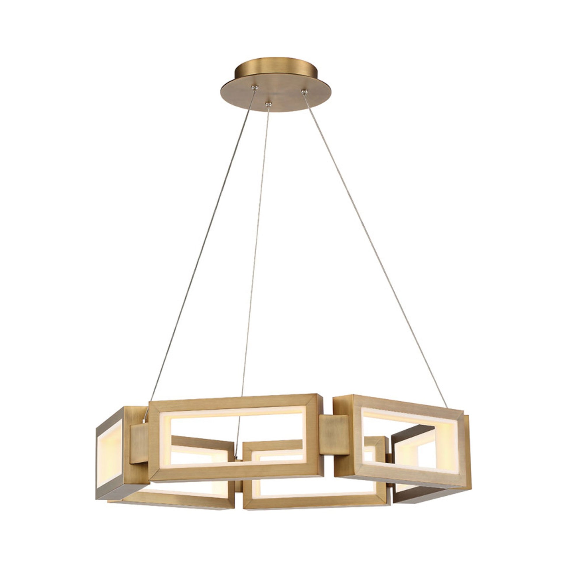 Mies LED Chandelier in Brass.