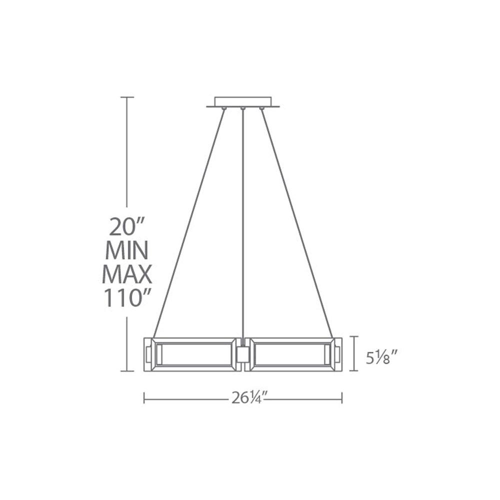 Mies LED Chandelier- line drawing.