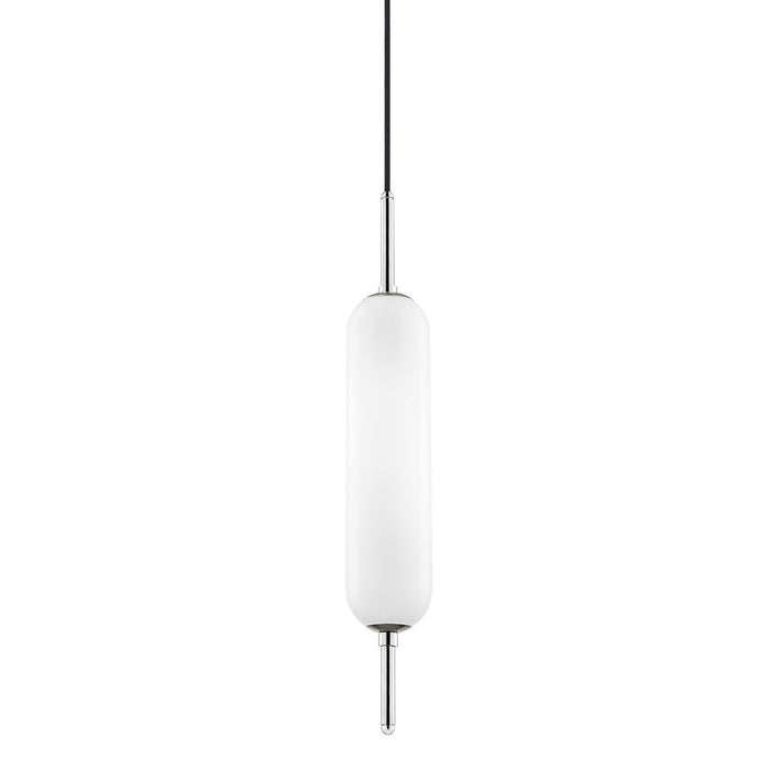 Miley Pendant Light in Polished Nickel.