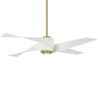 Artemis IV LED Ceiling Fan in Soft Brass / Flat White.