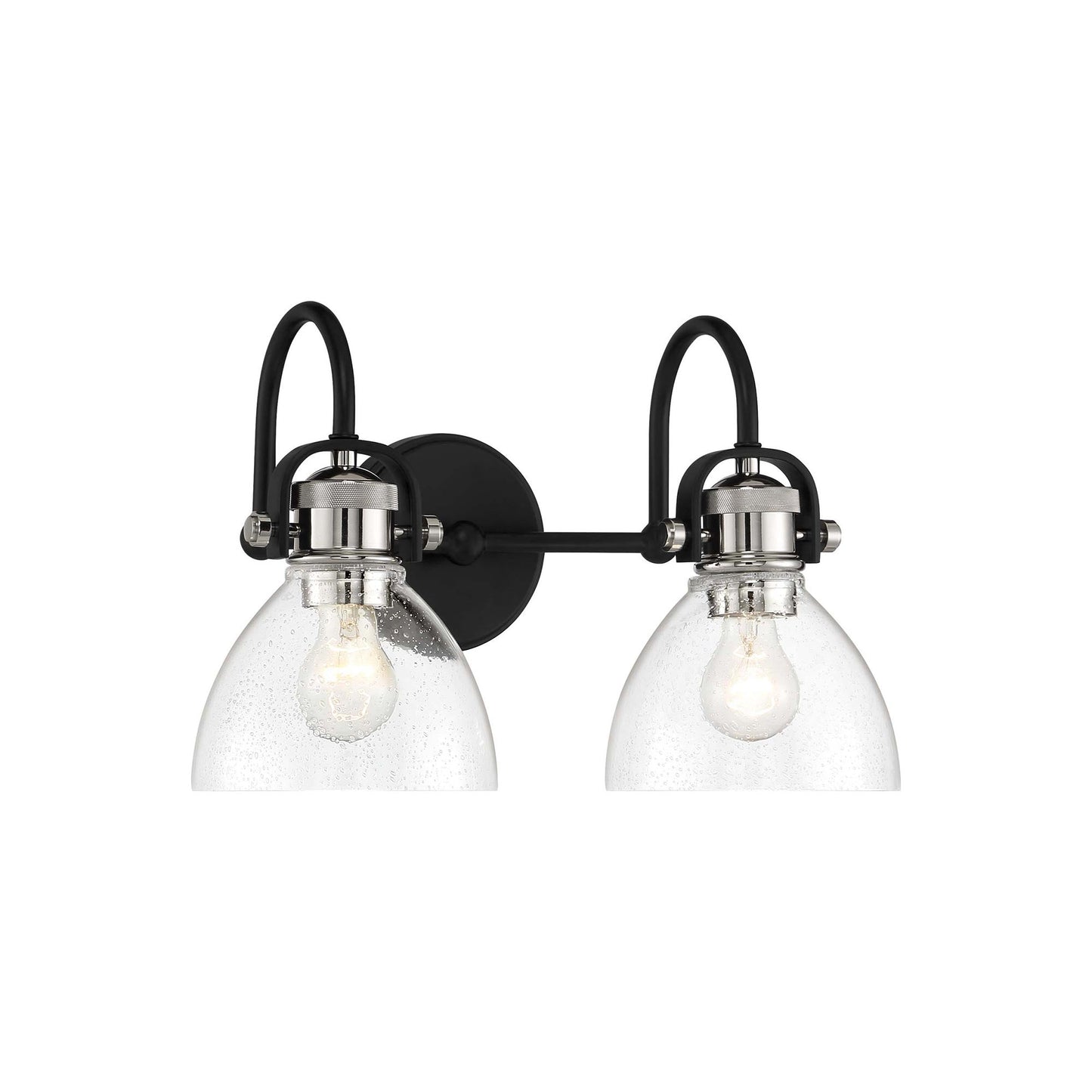 Monico Vanity Wall Light in Coal/Polished Nickel (2-Light).