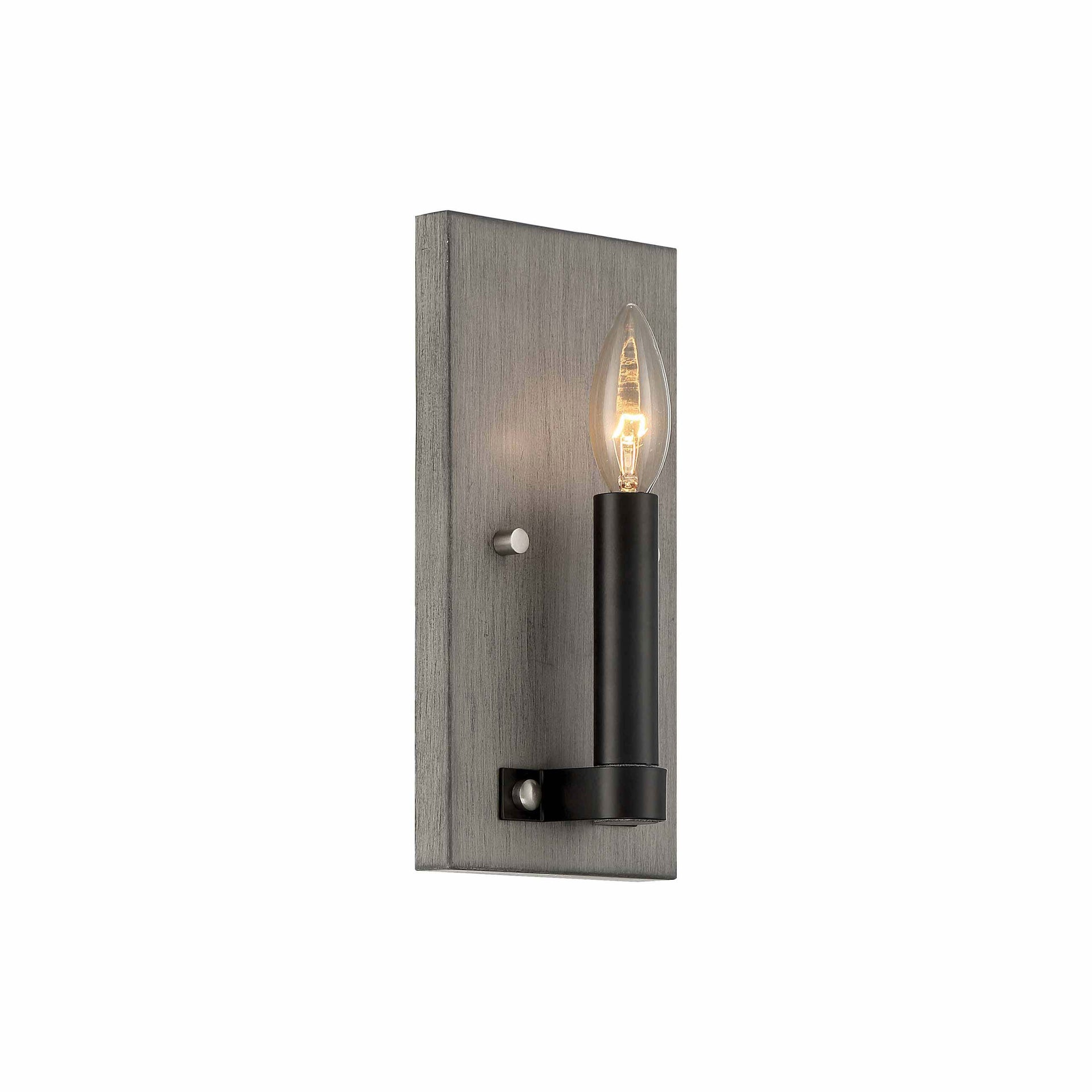 Rawson Ridge 2-Light Aged Silverwood and Coal Dimmable Sconce