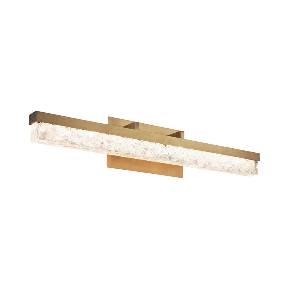 Minx LED Bath Vanity Light in Medium/Aged Brass.