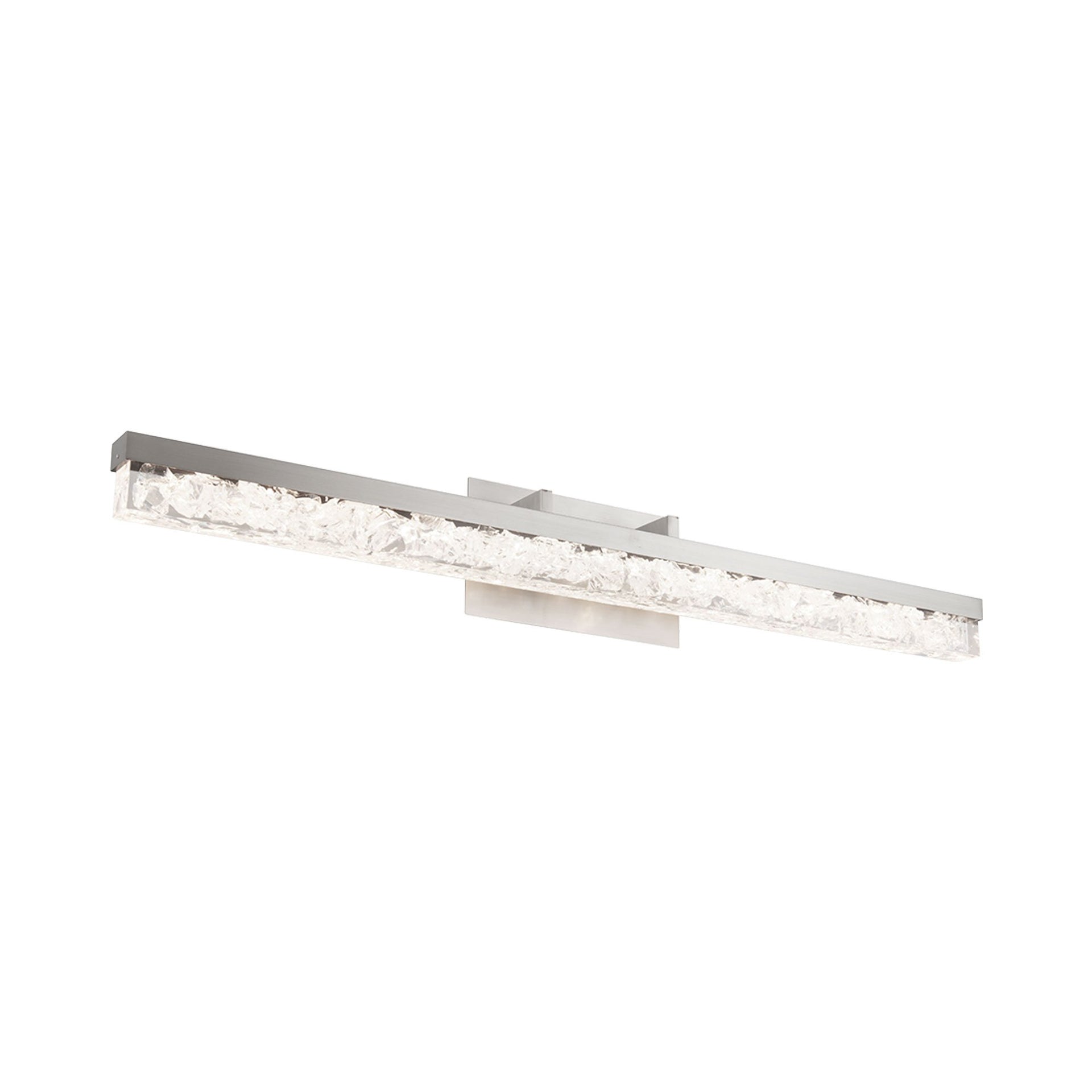 Brushed Nickel LED Vanity Light with Reclaimed Crystal