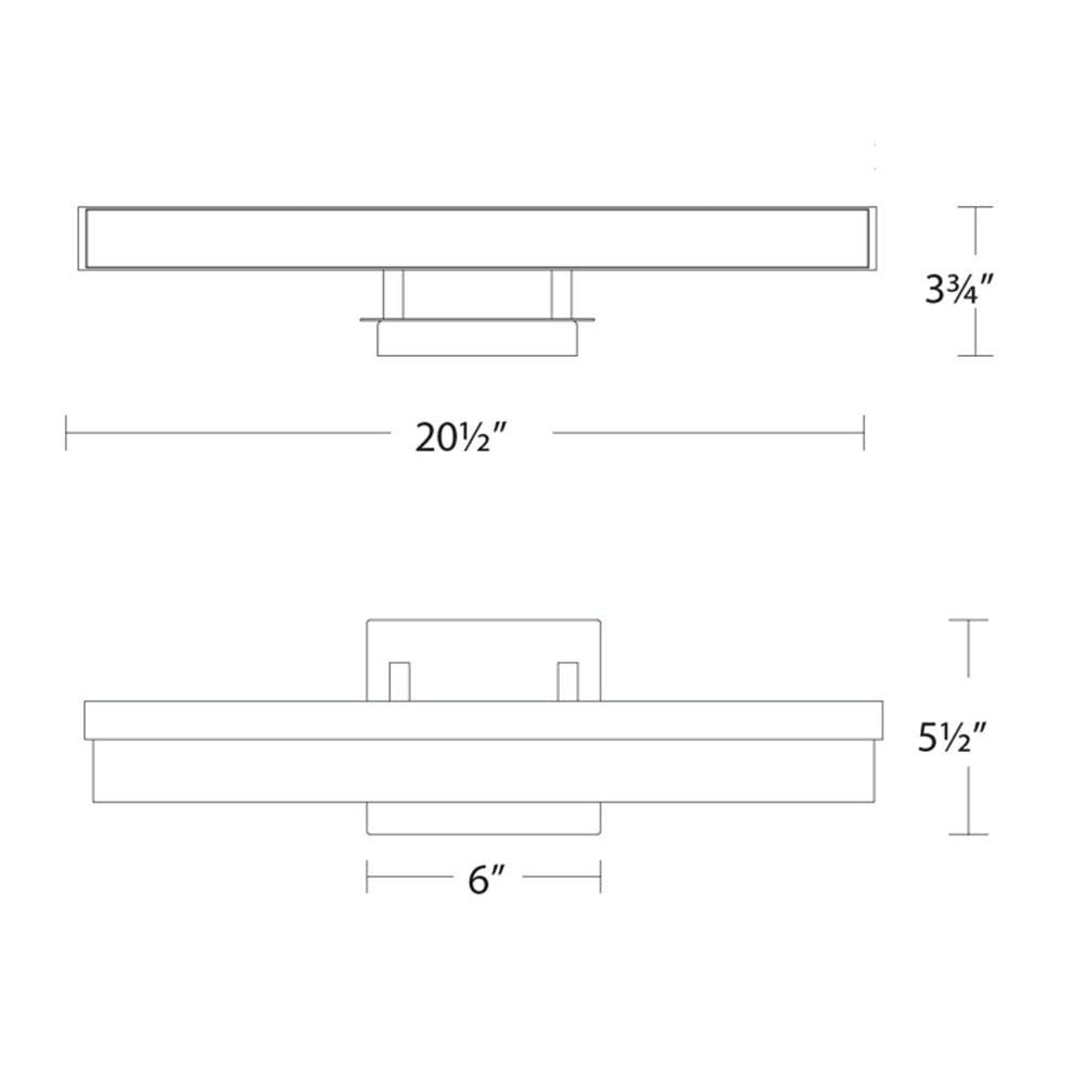 Minx LED Bath Vanity Light- line drawing.