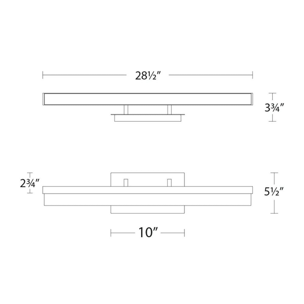 Minx LED Bath Vanity Light- line drawing.