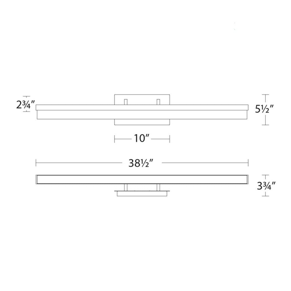 Minx LED Bath Vanity Light- line drawing.