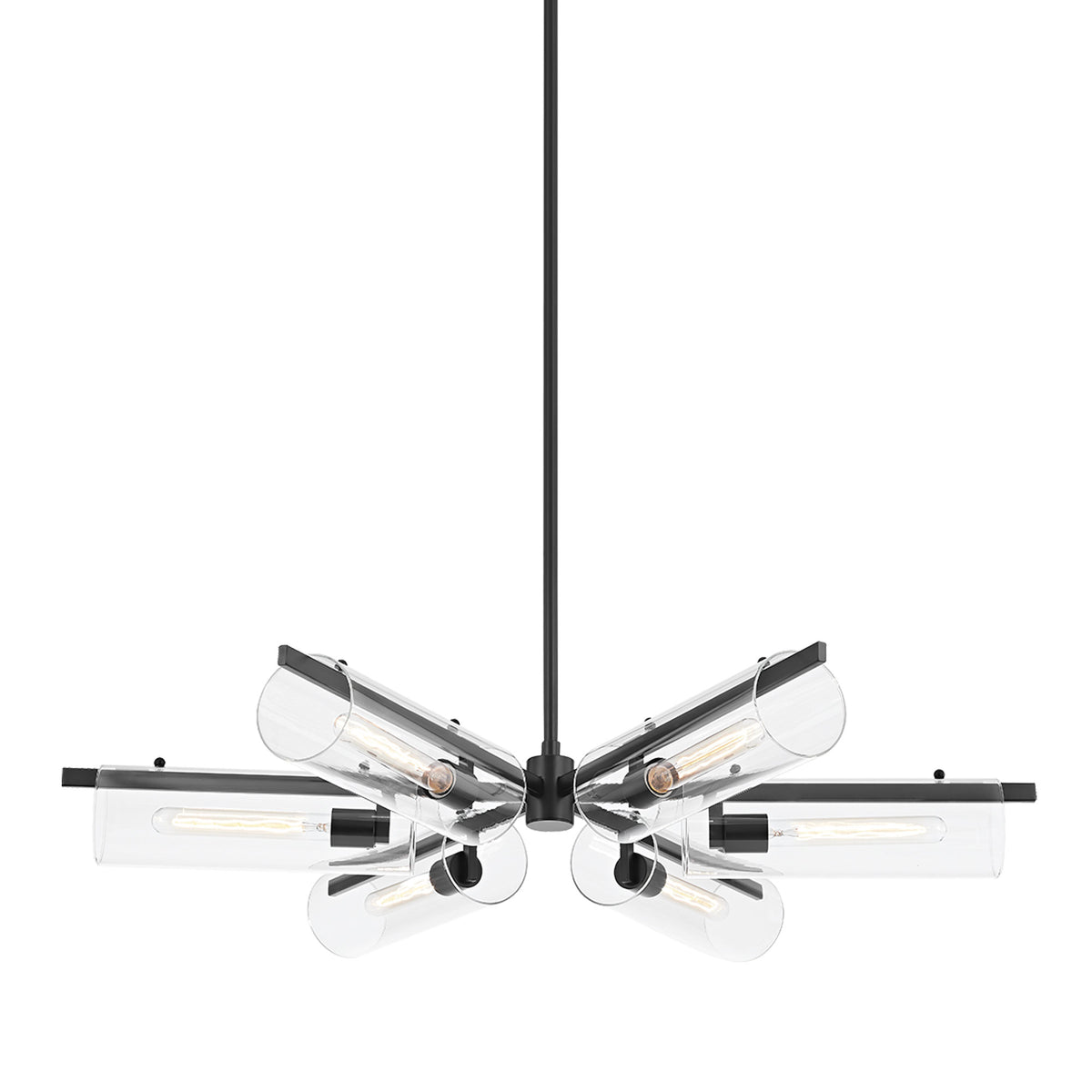 Ariel Chandelier in Soft Black (6-Light).