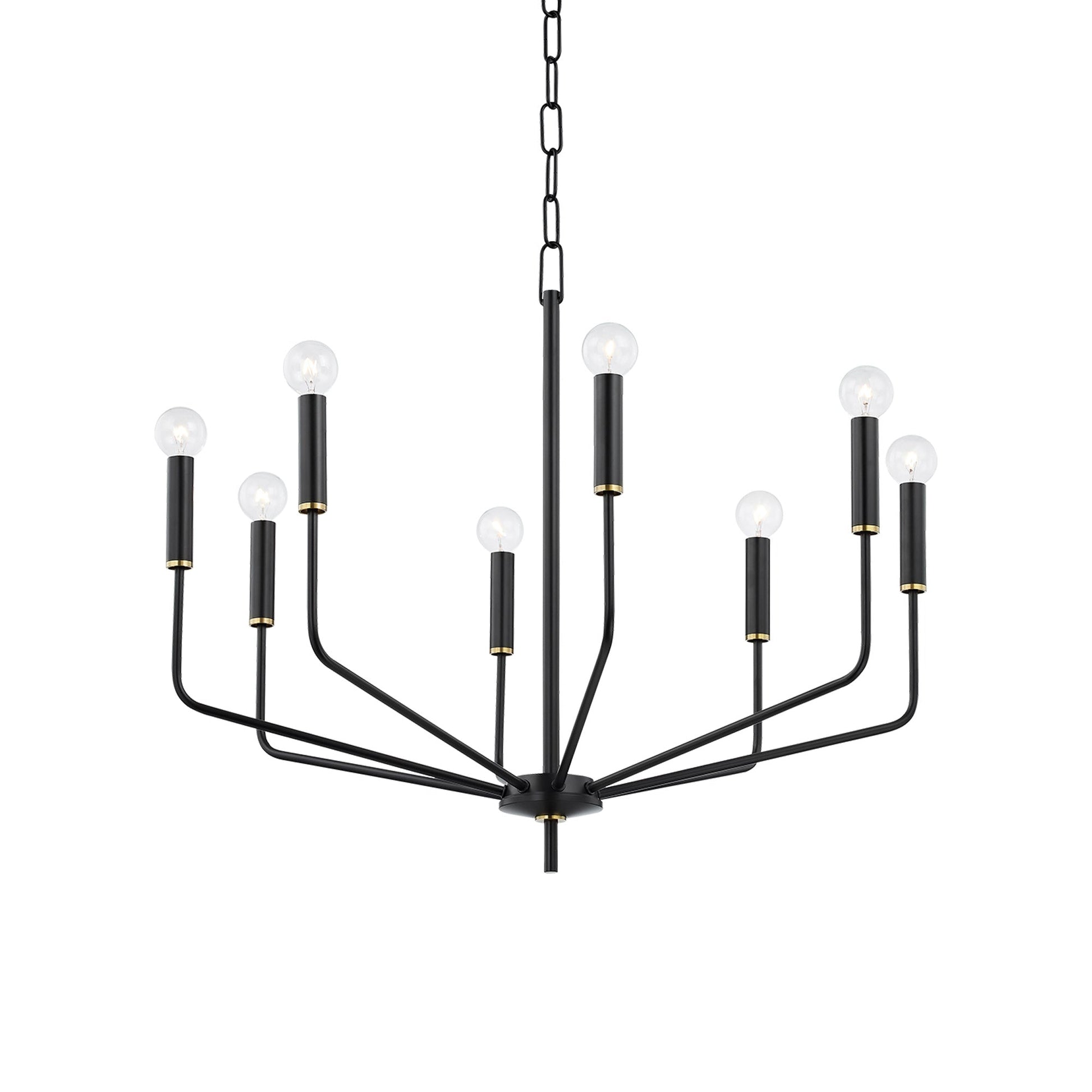 Bailey Chandelier in Aged Brass/Soft Black (8-Light).