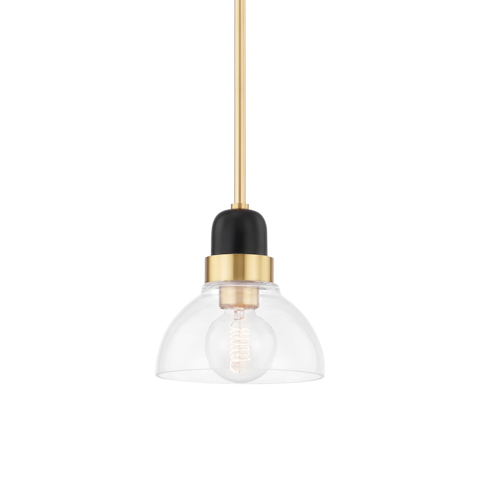 Camile Pendant Light in Aged Brass (Small).