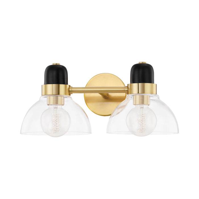 Camile Vanity Wall Light in Aged Brass (2-Light).