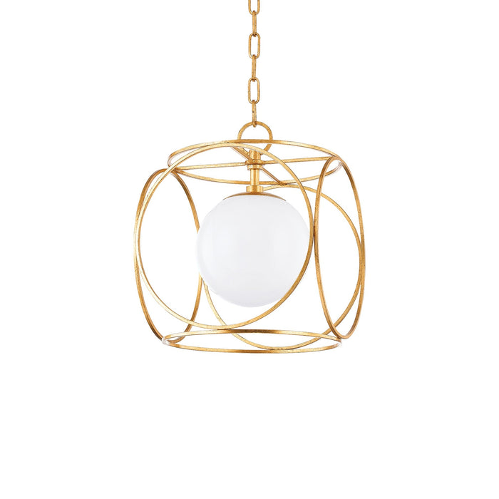 Claire Pendant Light in Vintage Gold Leaf (Small).
