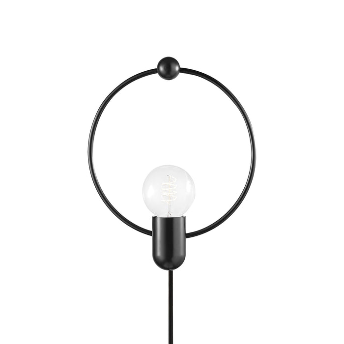 Darcy Plug-In Wall Light in Soft Black.