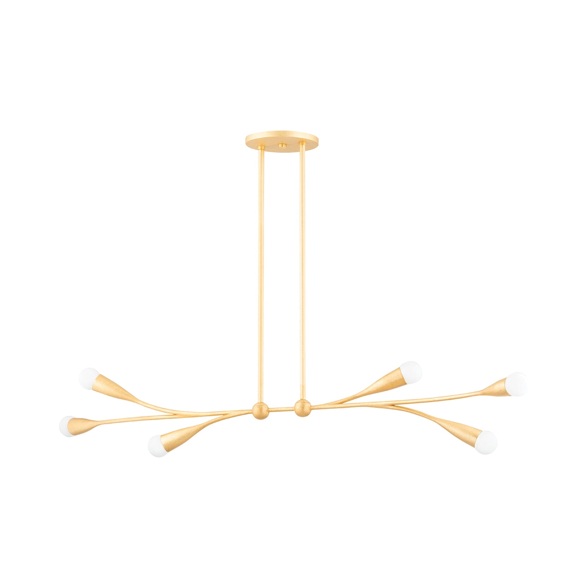 Elsa Linear Pendant Light in Gold Leaf.