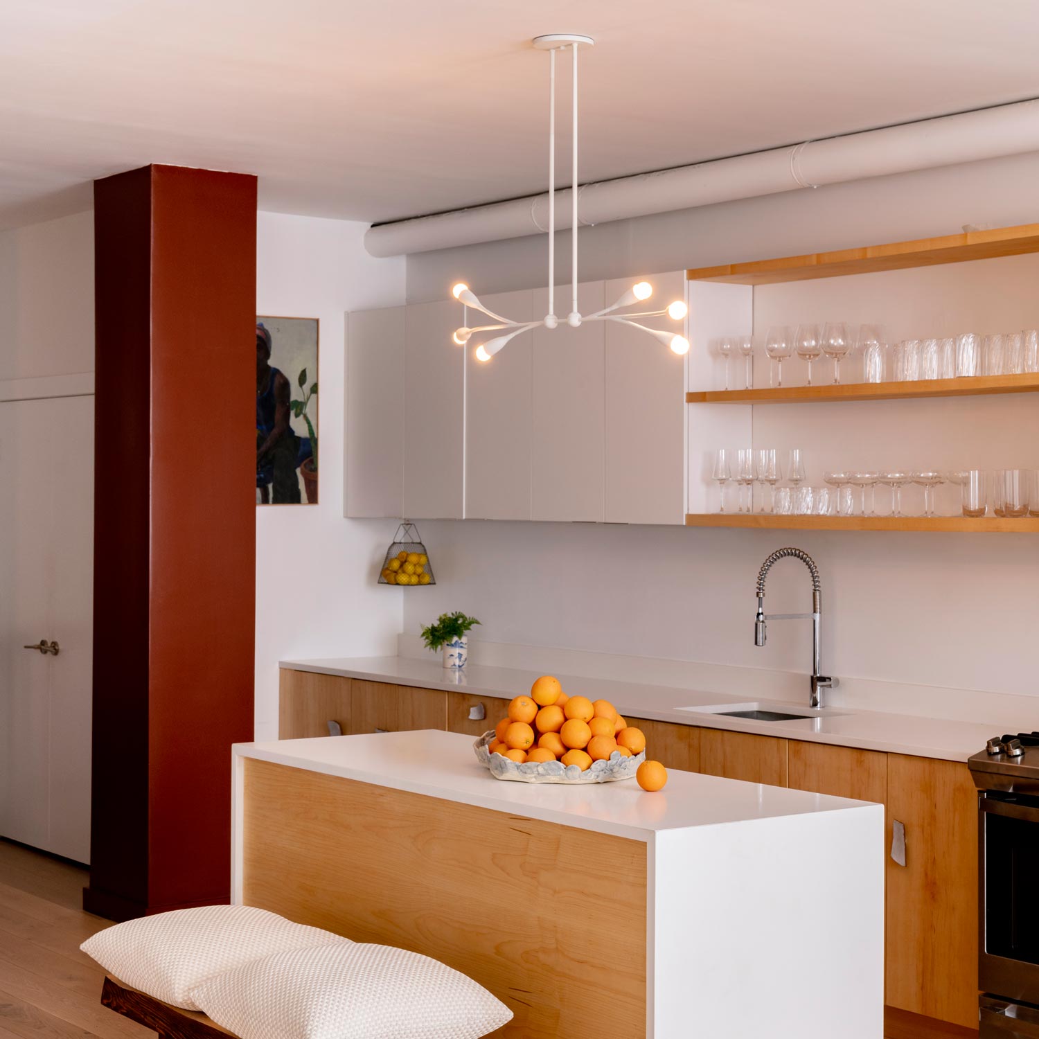 Elsa Linear Pendant Light in kitchen.