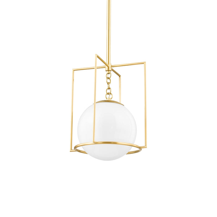 Frankie Caged Pendant Light in Aged Brass (Small).