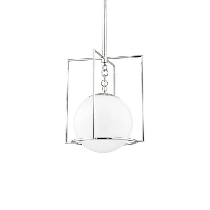 Frankie Caged Pendant Light in Polished Nickel (Small).