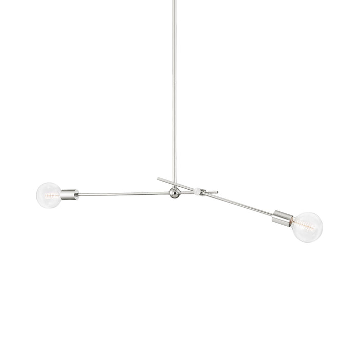 Gale Pendant Light in Polished Nickel.